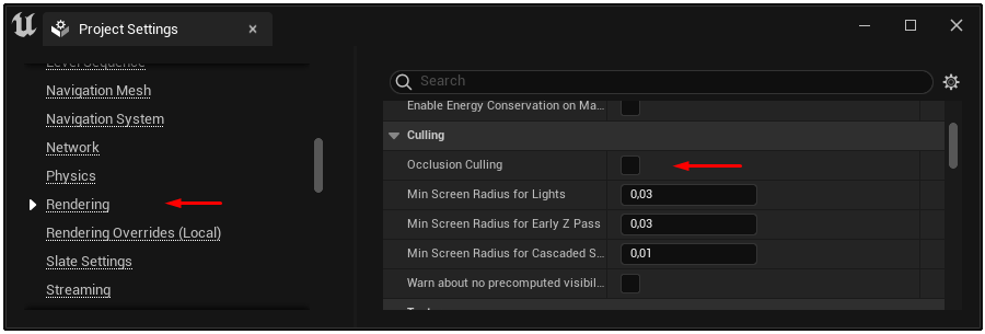 Physics Settings in the Unreal Engine Project Settings